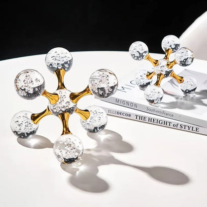 Adorno de Mesa Moderna en Cristal - Diseño de Molécula