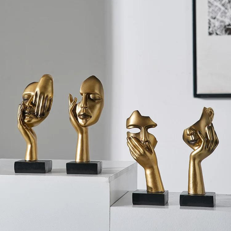 Escultura Abstracta Nórdica de Resina para Decoración